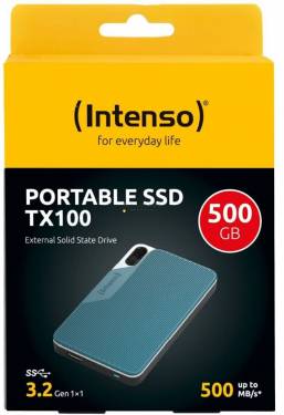 Intenso 500GB USB3.2 Type-C External SSD TX100 Grey/Blue