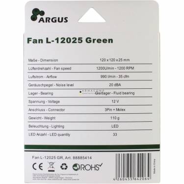 Inter-Tech Argus L-12025 120mm Green