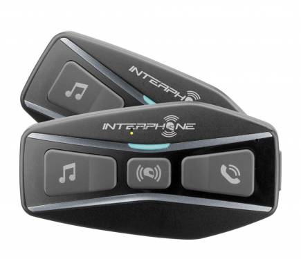 Interphone U-COM4 Bluetooth headset for closed and open helmets Twin Pack