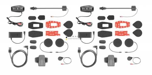 Interphone U-COM4 Bluetooth headset for closed and open helmets Twin Pack