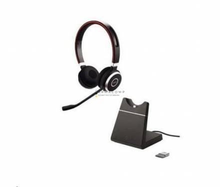 Jabra Evolve 65 UC Stereo Headset + Charging Stand Black