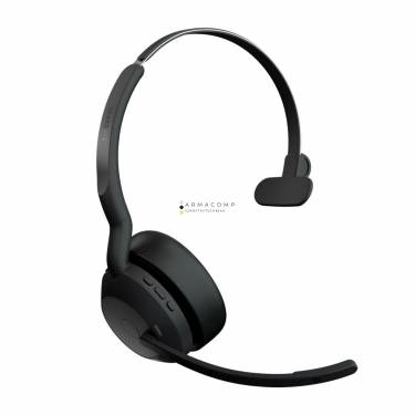 Jabra Evolve2 55 MS Mono with Link380a Wireless Bluetooth Headset with Charging Stand Black