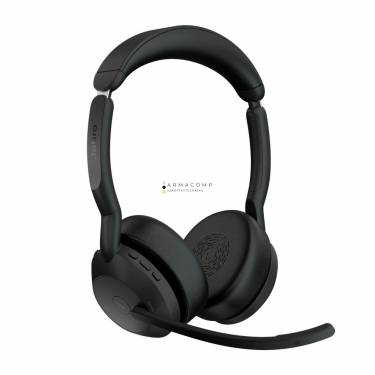 Jabra Evolve2 55 MS Stereo with Link380a Wireless Bluetooth Headset with Charging Stand Black