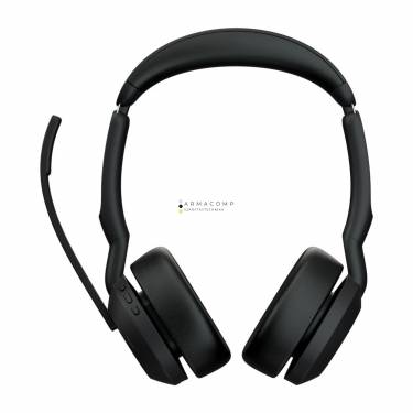 Jabra Evolve2 55 MS Stereo with Link380c Wireless Bluetooth Headset with Charging Stand Black