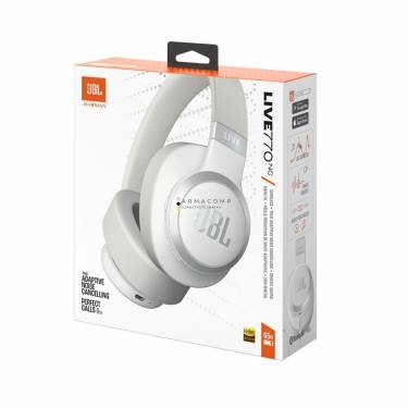 JBL Live 770NC Bluetooth Over-Ear Noise-Cancelling Headset White