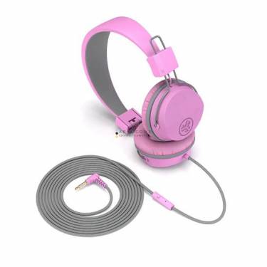 JLab JBuddies Studio On-Ear Kids Wired Headphones Pink/Grey