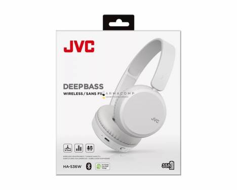 JVC HA-S36W Foldable Bluetooth on-ear Headphones White