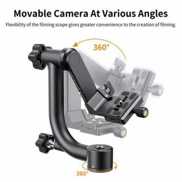 K&F Concept Aluminum Alloy 360 Degree Panoramic Gimbal Tripod Head Black