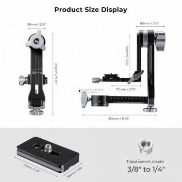 K&F Concept Tripod Gimbal Head CNC Black