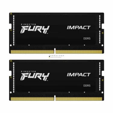 Kingston 32GB DDR5 6400MHz Kit(2x16GB) SODIMM Fury Impact Black