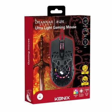 KONIX Drakkar Aegir Ultra Light Gaming Mouse Black