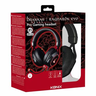 KONIX Drakkar Ragnarök Evo 7.1 Gaming Headset Black