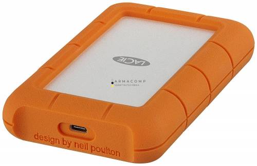 LaCie 2TB 2,5" USB3.0 Rugged Secure USB-C Silver/Orange