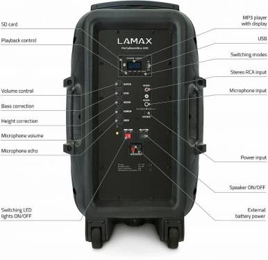 Lamax PartyBoomBox 500 Bluetooth Speaker Black