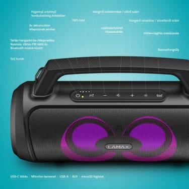 Lamax PartyGo1 Play Bluetooth Party Speaker Black