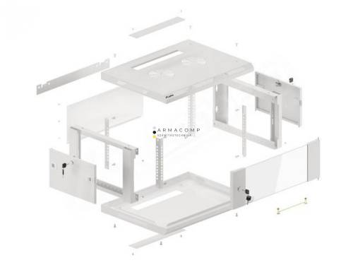 Lanberg 19" 4U Falra szerelhető Rackszekrény Grey