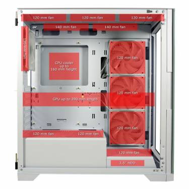 LC Power 806W Crosswind X Gaming Case ARGB Tempered Glass White