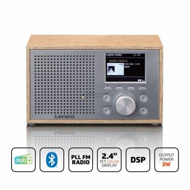 Lenco DAR-017WH Compact and stylish DAB+/FM radio with Bluetooth Oakwood