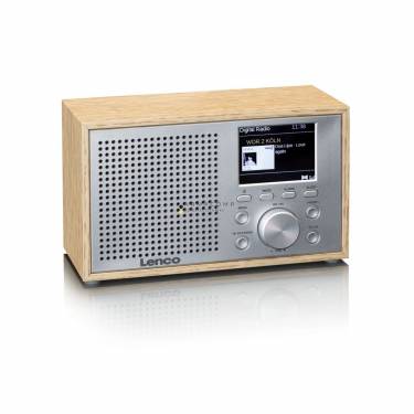 Lenco DAR-017WH Compact and stylish DAB+/FM radio with Bluetooth Oakwood