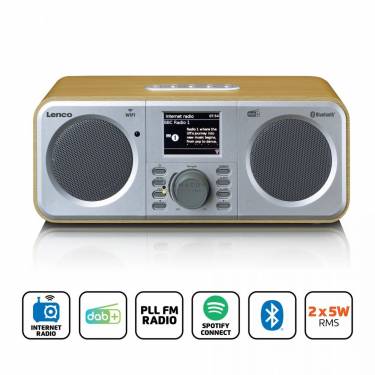 Lenco DIR-141WD internet radio with DAB+ Bluetooth and spotify connect Wood