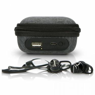 Lenco EPB-160BK sweatproof Bluetooth Earpuds including powerbank case Black