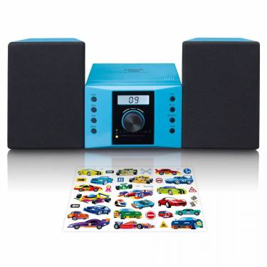 Lenco MC-013BU Stereo System with FM radio and CD player Blue