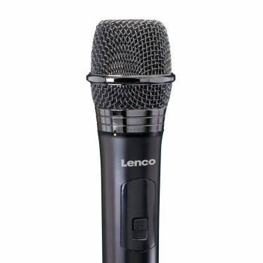 Lenco MCW-020BK Set of 2 wireless microphones with portable battery powered receiver Black