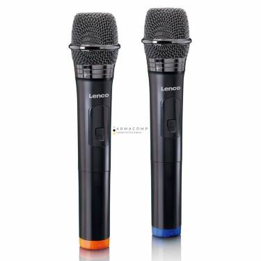 Lenco MCW-020BK Set of 2 wireless microphones with portable battery powered receiver Black