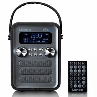 Lenco PDR-051BKSI portable DAB+ FM radio with Bluetooth and aux-input rechargeable battery Black