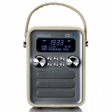 Lenco PDR-051TPSI portable DAB+ FM radio with Bluetooth and aux-input rechargeable battery Taupe