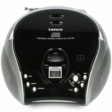 Lenco SCD-24 portable stereo FM radio with CD player Black/Silver