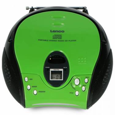 Lenco SCD-24 Portable stereo FM radio with CD player Green/Black