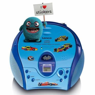 Lenco SCD-24PK Kids portable stereo FM radio with CD player Blue