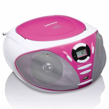 Lenco SCD-300PK portable radio MP3 CD USB Pink