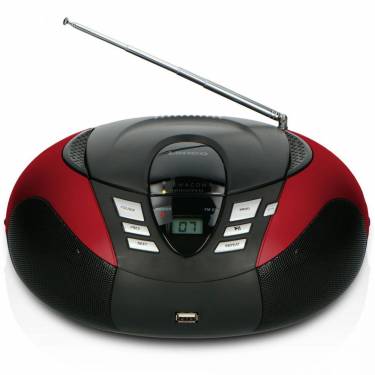 Lenco SCD-37 USB portable FM radio CD and USB player Red