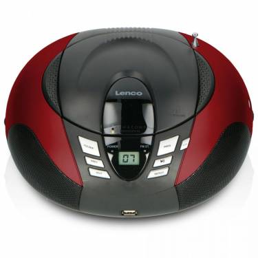 Lenco SCD-37 USB portable FM radio CD and USB player Red