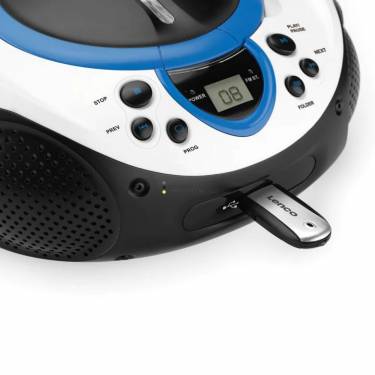 Lenco SCD-38 USB Portable FM radio CD and USB player Blue