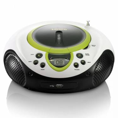 Lenco SCD-38 USB Portable FM radio CD and USB player Green