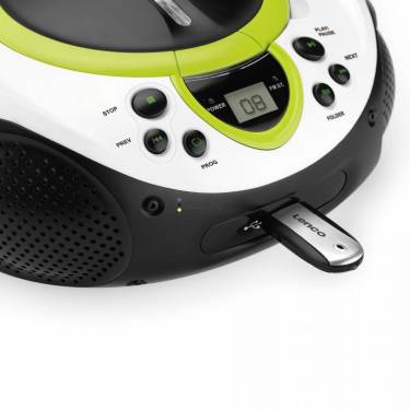 Lenco SCD-38 USB Portable FM radio CD and USB player Green