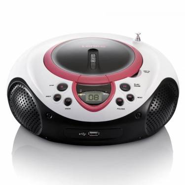 Lenco SCD-38 USB Portable FM radio CD and USB player Pink