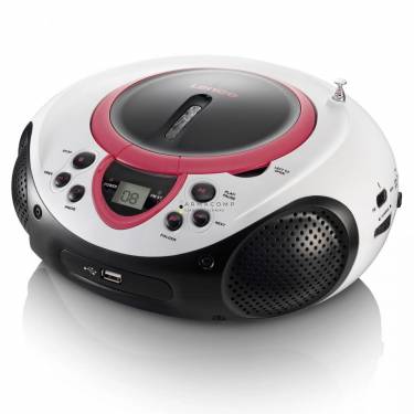 Lenco SCD-38 USB Portable FM radio CD and USB player Pink