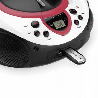 Lenco SCD-38 USB Portable FM radio CD and USB player Pink