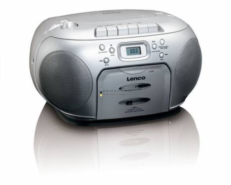 Lenco SCD-420SI  Portable FM Radio CD Cassette Player Silver