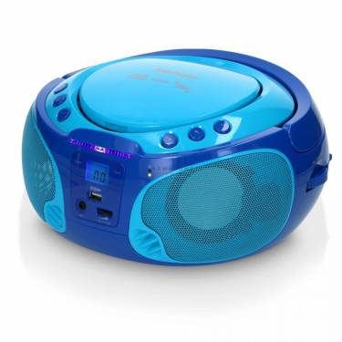 Lenco SCD-650BU Portable FM Radio CD/MP3/USB Microphone & Light Effects Blue