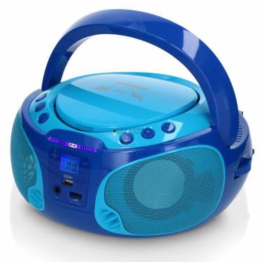 Lenco SCD-650BU Portable FM Radio CD/MP3/USB Microphone & Light Effects Blue