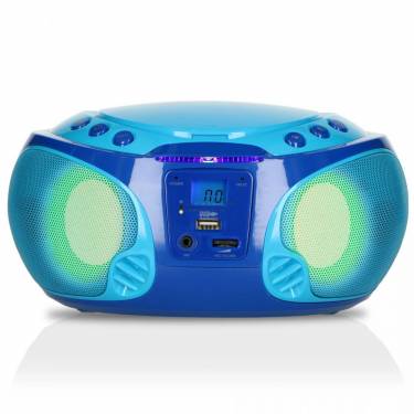 Lenco SCD-650BU Portable FM Radio CD/MP3/USB Microphone & Light Effects Blue