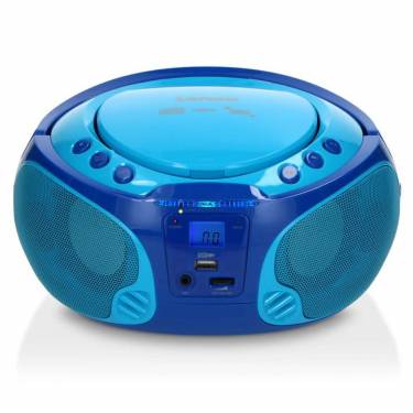 Lenco SCD-650BU Portable FM Radio CD/MP3/USB Microphone & Light Effects Blue