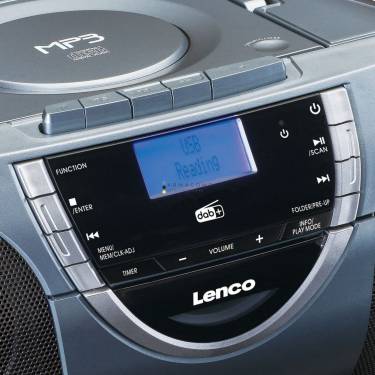 Lenco SCD-6800GY Boombox with DAB+ FM radio and CD/ MP3 player