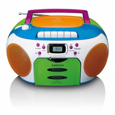 Lenco SCD-971 Portable FM radio CD/Cassette player Multi colour