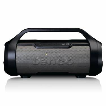 Lenco SPR-070BK splashproof Bluetooth speaker met FM radio, USB, Sd and party lights Black